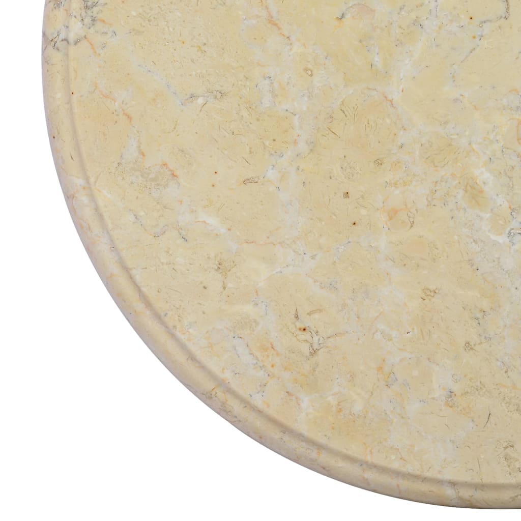 vidaXL Mizna plošča krem Ø 40x2,5 cm marmor