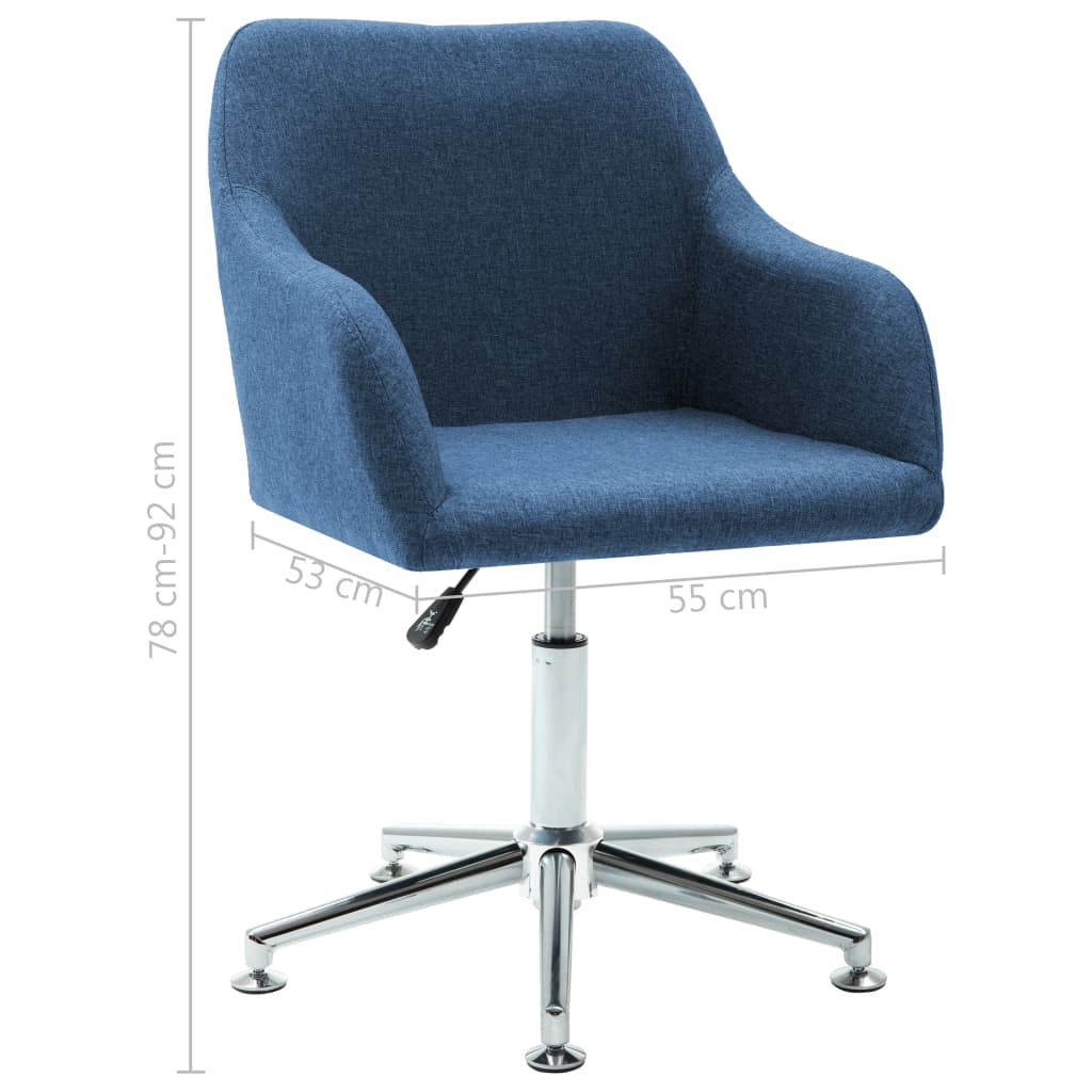 vidaXL Vrtljiv pisarniški stol modro blago