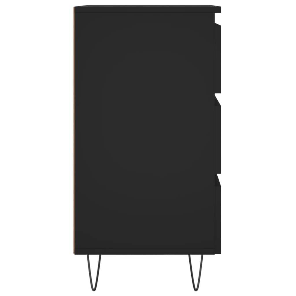 vidaXL Nočna omarica črna 40x35x69 cm inženirski les