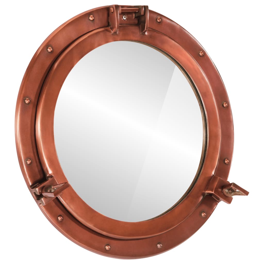 vidaXL Stensko ogledalo viseče Ø50 cm aluminij in steklo
