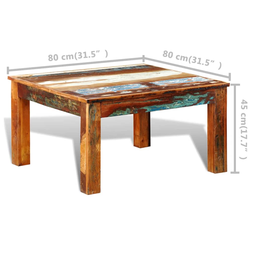 vidaXL Klubska mizica kvadratna iz predelanega lesa