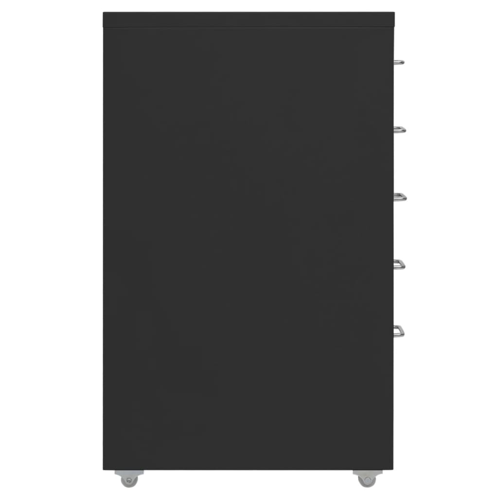 vidaXL Premična omara za dokumente črna 28x41x69 cm kovinska