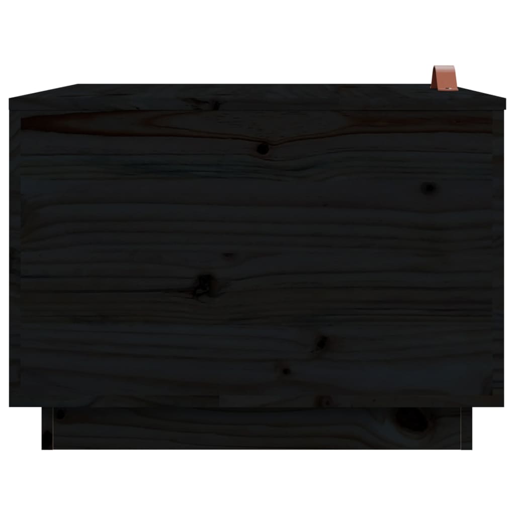 vidaXL Škatle za shranjevanje s pokrovi 3 kosi črna trdna borovina