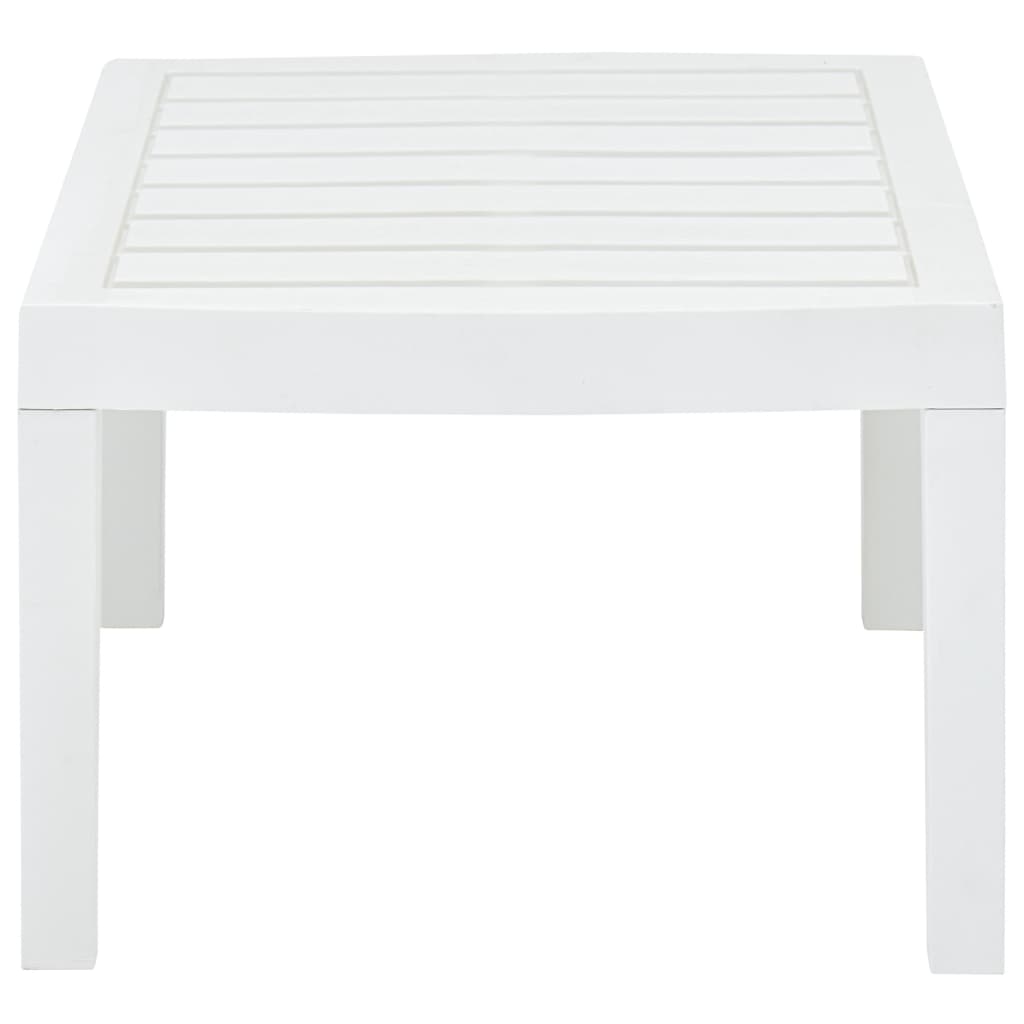 vidaXL Vrtna mizica bela 78x55x38 cm plastična