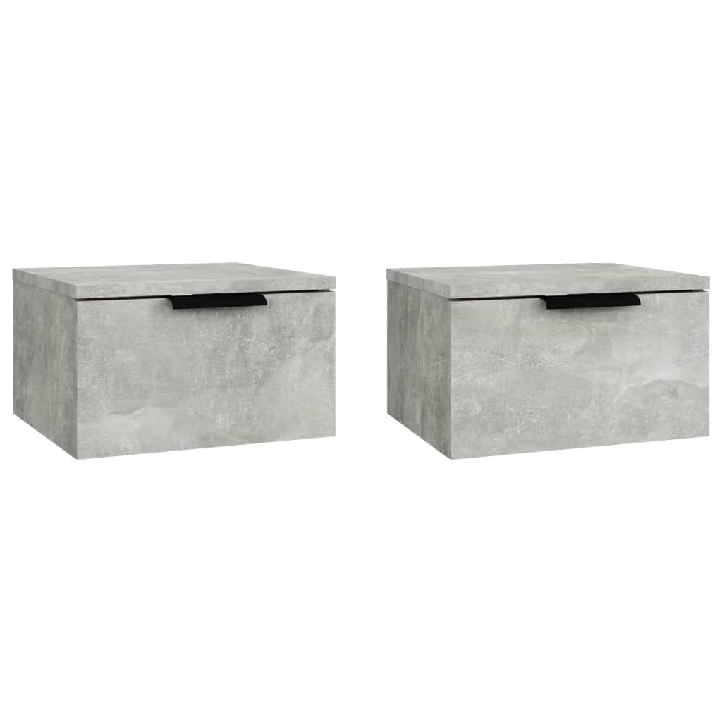 vidaXL Stenske nočne omarice 2 kosa betonsko sive 34x30x20 cm