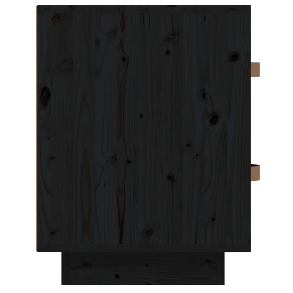 vidaXL Nočna omarica 2 kosa črna 40x34x45 cm trdna borovina