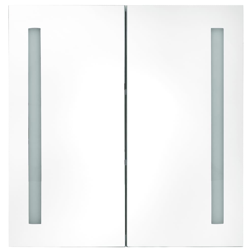 vidaXL LED kopalniška omarica z ogledalom siva 62x14x60 cm