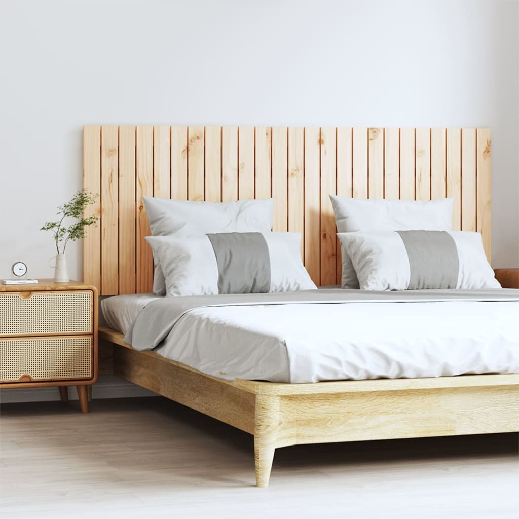 vidaXL Stensko posteljno vzglavje 159,5x3x60 cm trdna borovina