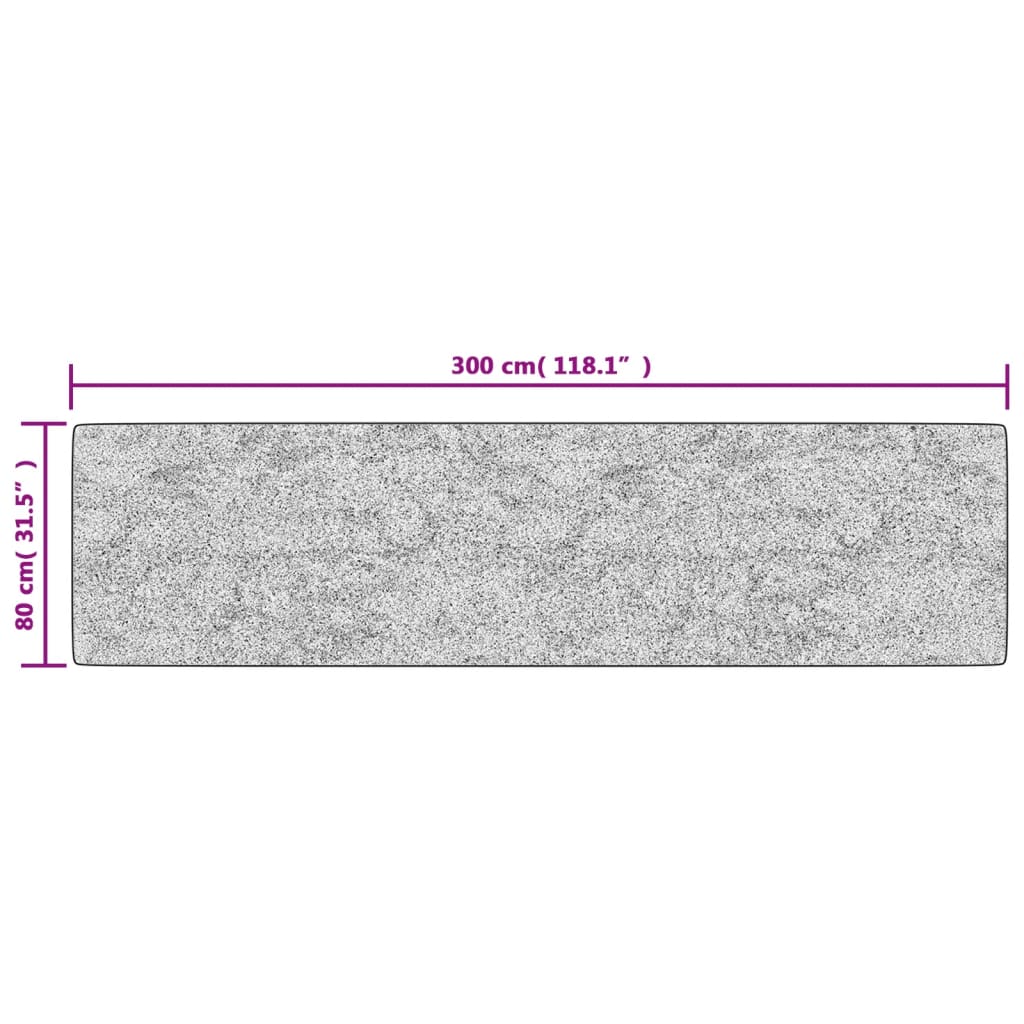vidaXL Pralna preproga 80x300 cm siva protizdrsna