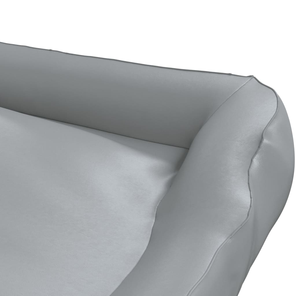 vidaXL Pasja postelja svetlo siva 80x68x23 cm umetno usnje