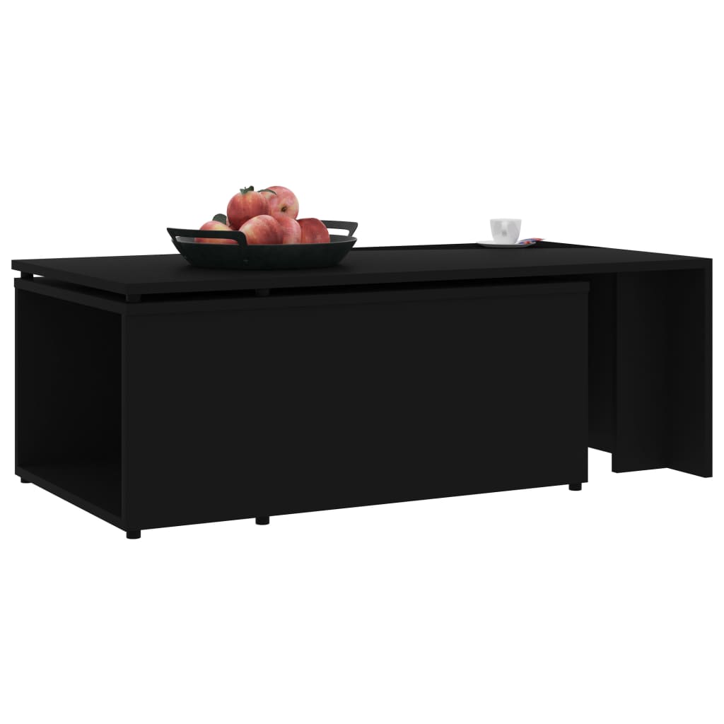 vidaXL Klubska mizica črna 150x50x35 cm iverna plošča
