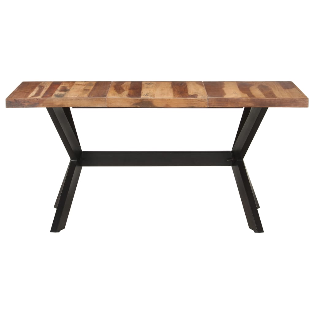 vidaXL Jedilna miza 160x80x75 cm trden les z medenim zaključkom