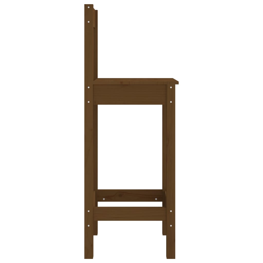 vidaXL Barski stol 2 kosa medeno rjav 40x41,5x112 cm trdna borovina