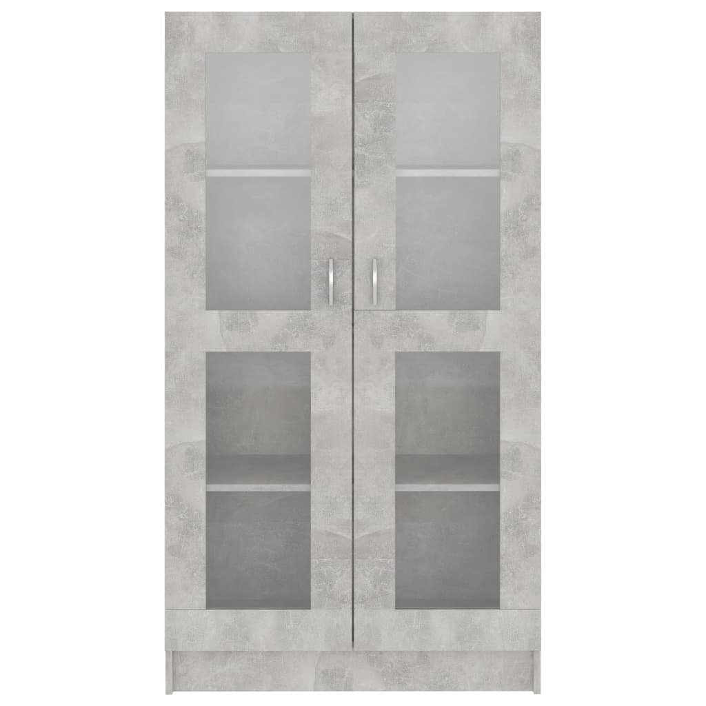vidaXL Vitrina betonsko siva 82,5x30,5x150 cm iverna plošča