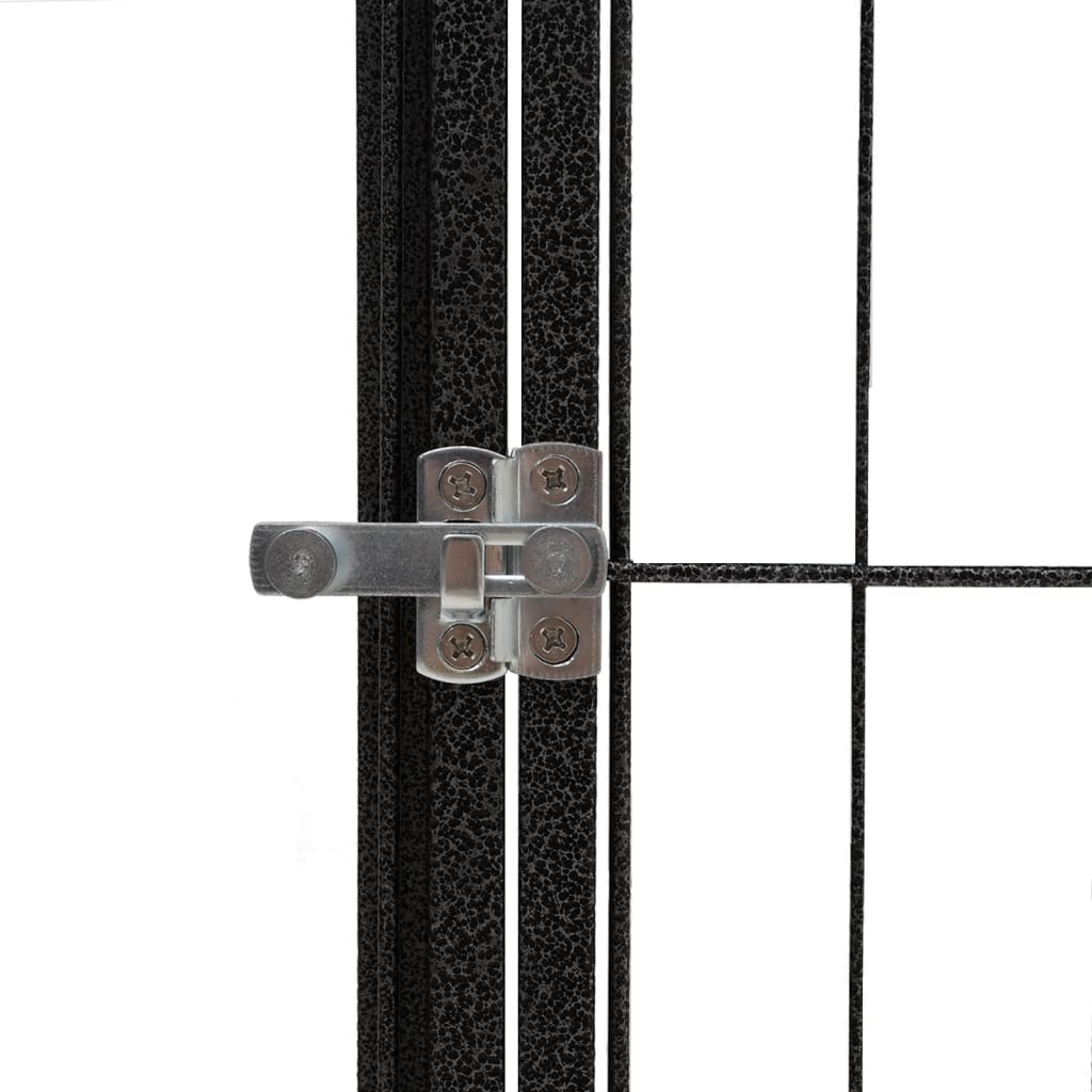 vidaXL Pasja ograda s 30 paneli črna 50x100 cm prašno barvano jeklo