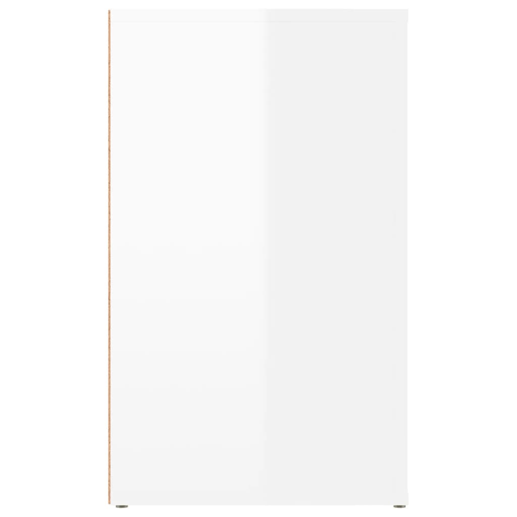 vidaXL Nočna omarica visok sijaj bela 50x36x60 cm inženirski les
