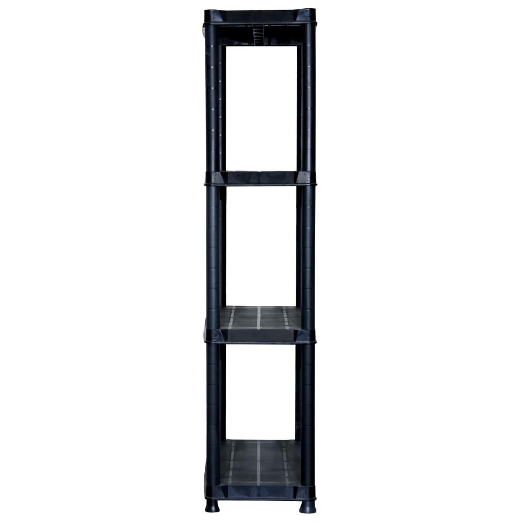 vidaXL 4-nadstropna polica črna 61x30,5x130 cm plastika