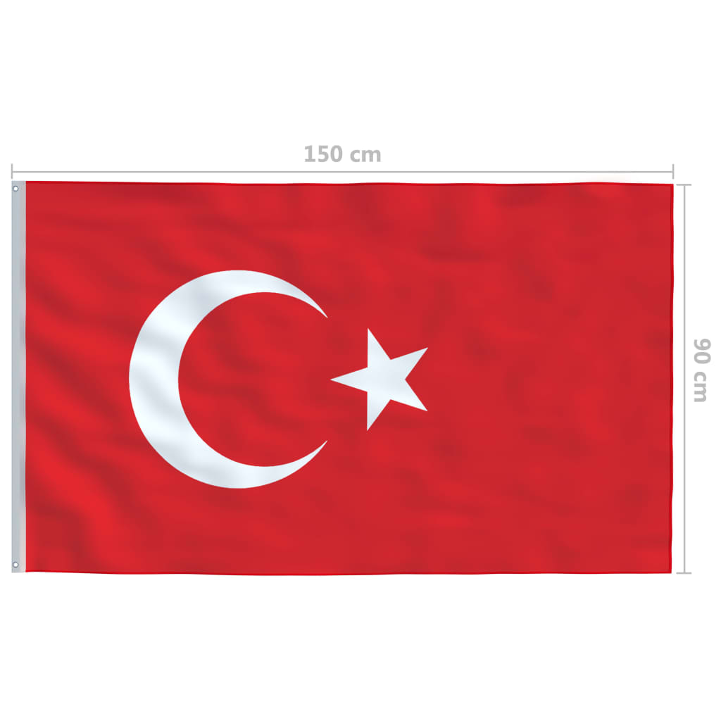 vidaXL Turška zastava 90x150 cm