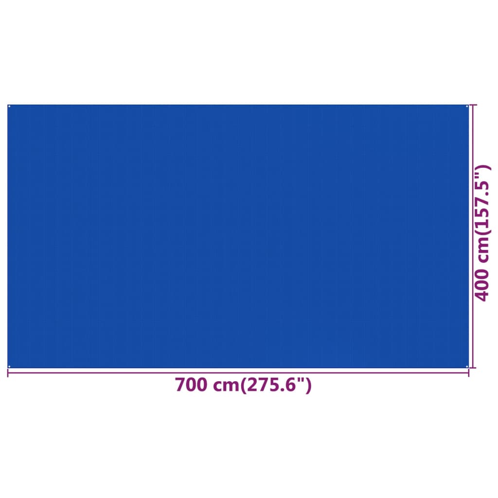 vidaXL Preproga za šotor 400x700 cm modra HDPE