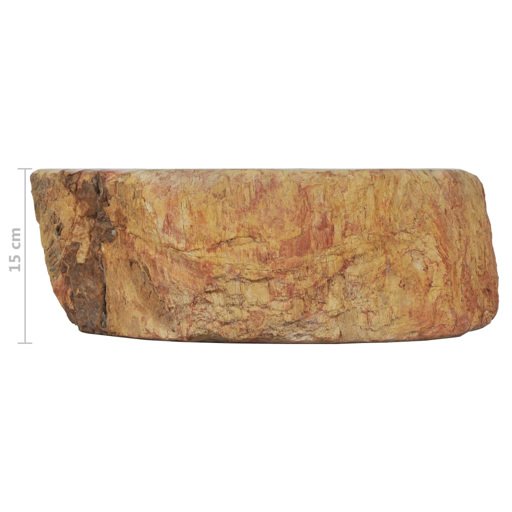 vidaXL Umivalnik 45x35x15 cm fosilni kamen krem