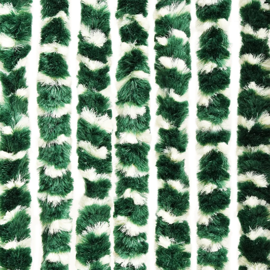 vidaXL Zavesa proti mrčesu zelena in bela 90x200 cm šenilja