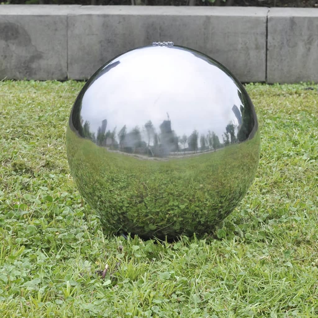 vidaXL Vrtna fontana krogla z LED lučkami nerjaveče jeklo 20 cm