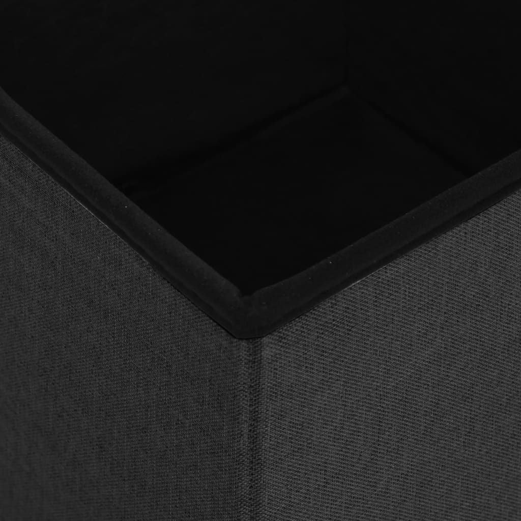 vidaXL Zložljiv stolček s prostorom za shranjevanje črn