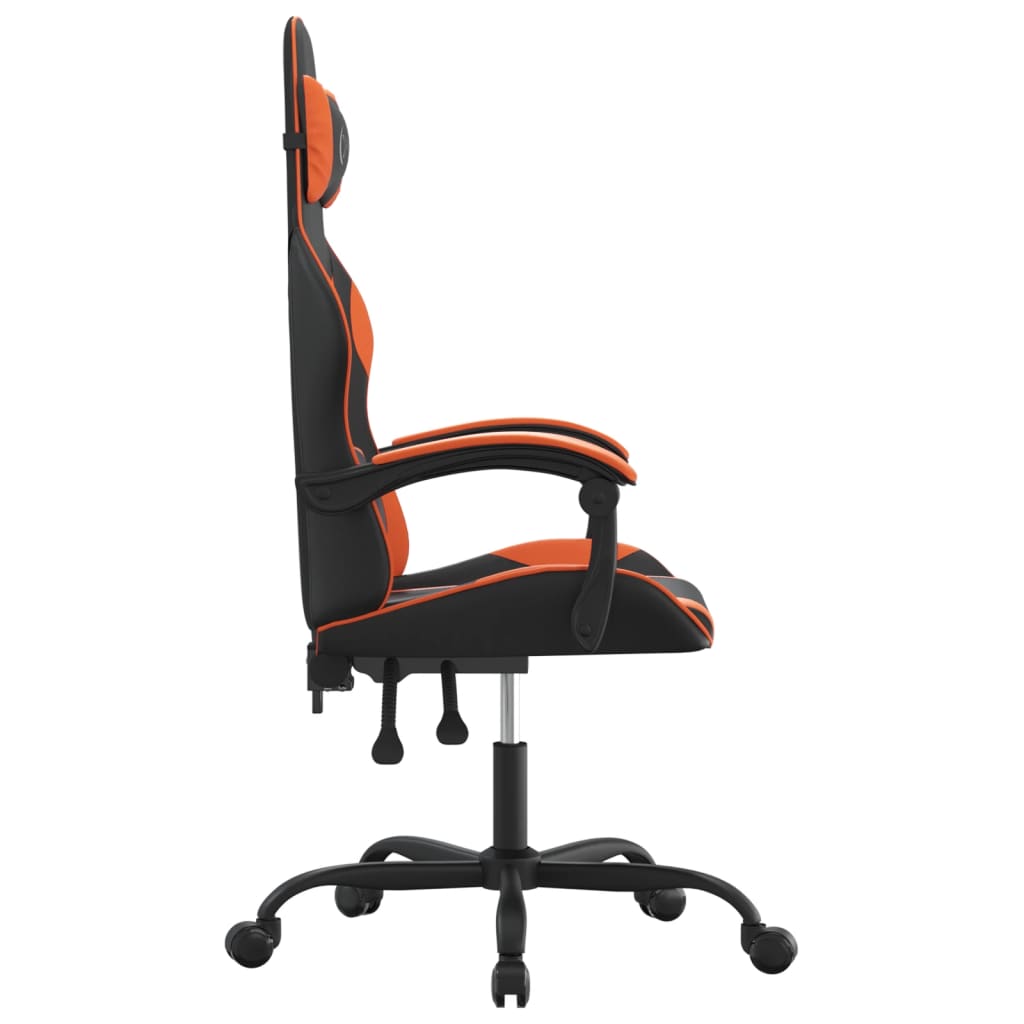 vidaXL Vrtljiv gaming stol črno in oranžno umetno usnje