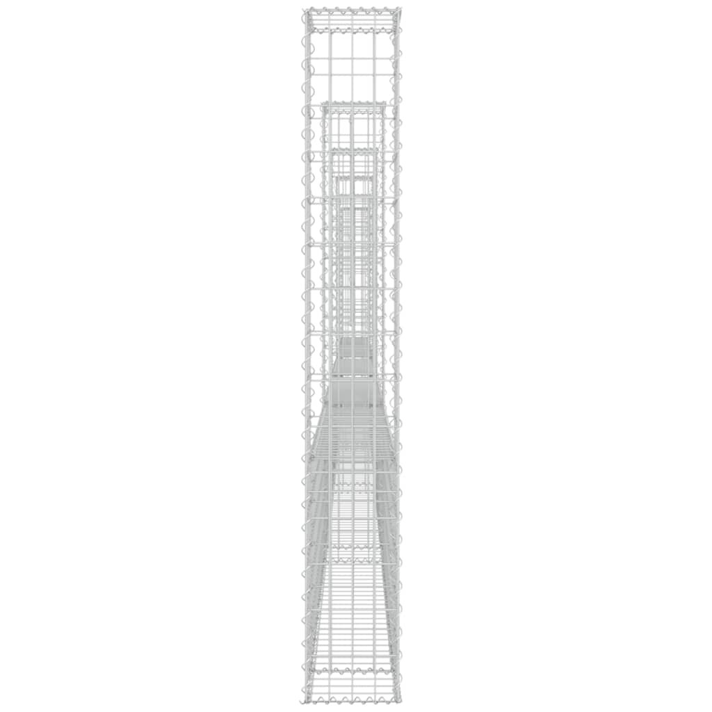 vidaXL Gabion košara U-oblike s 6 stebri železo 620x20x150 cm