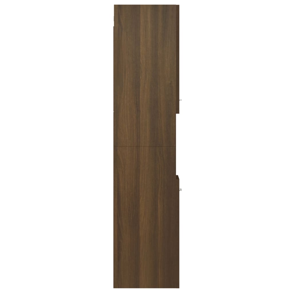 vidaXL Kopalniška omarica rjavi hrast 30x30x130 cm konstruiran les