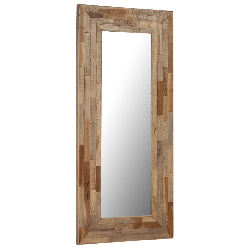 vidaXL Ogledalo iz predelanega lesa 50x110 cm