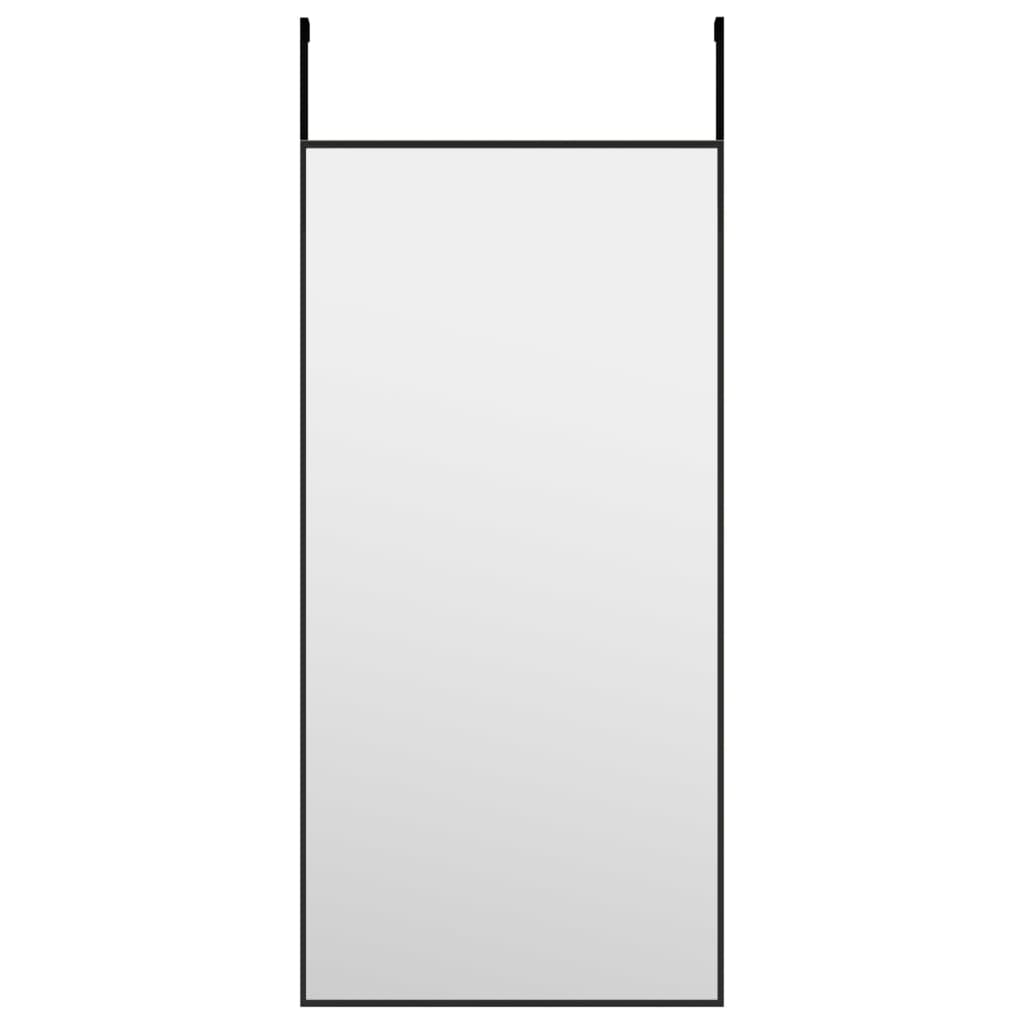 vidaXL Ogledalo za vrata črno 30x60 cm steklo in aluminij