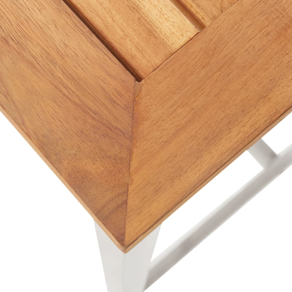 vidaXL Barski stoli 4 kosi trden akacijev les in nerjaveče jeklo