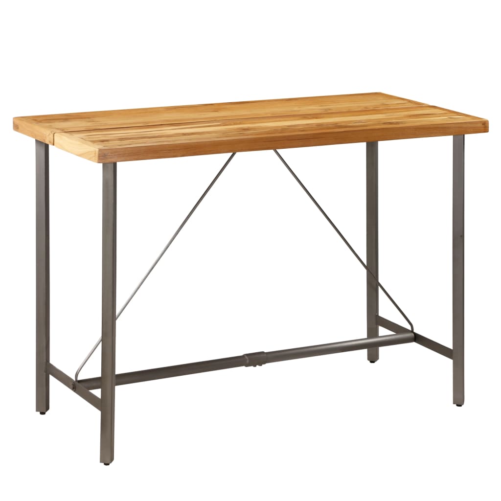 vidaXL Barska miza iz trdne predelane tikovine 150x70x106 cm