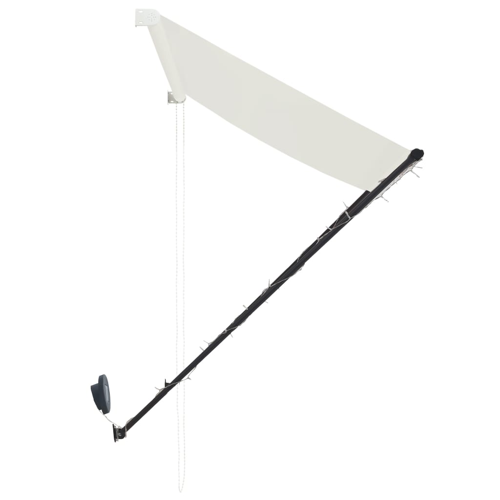 vidaXL Zložljiva tenda z LED lučmi 300x150 cm krem