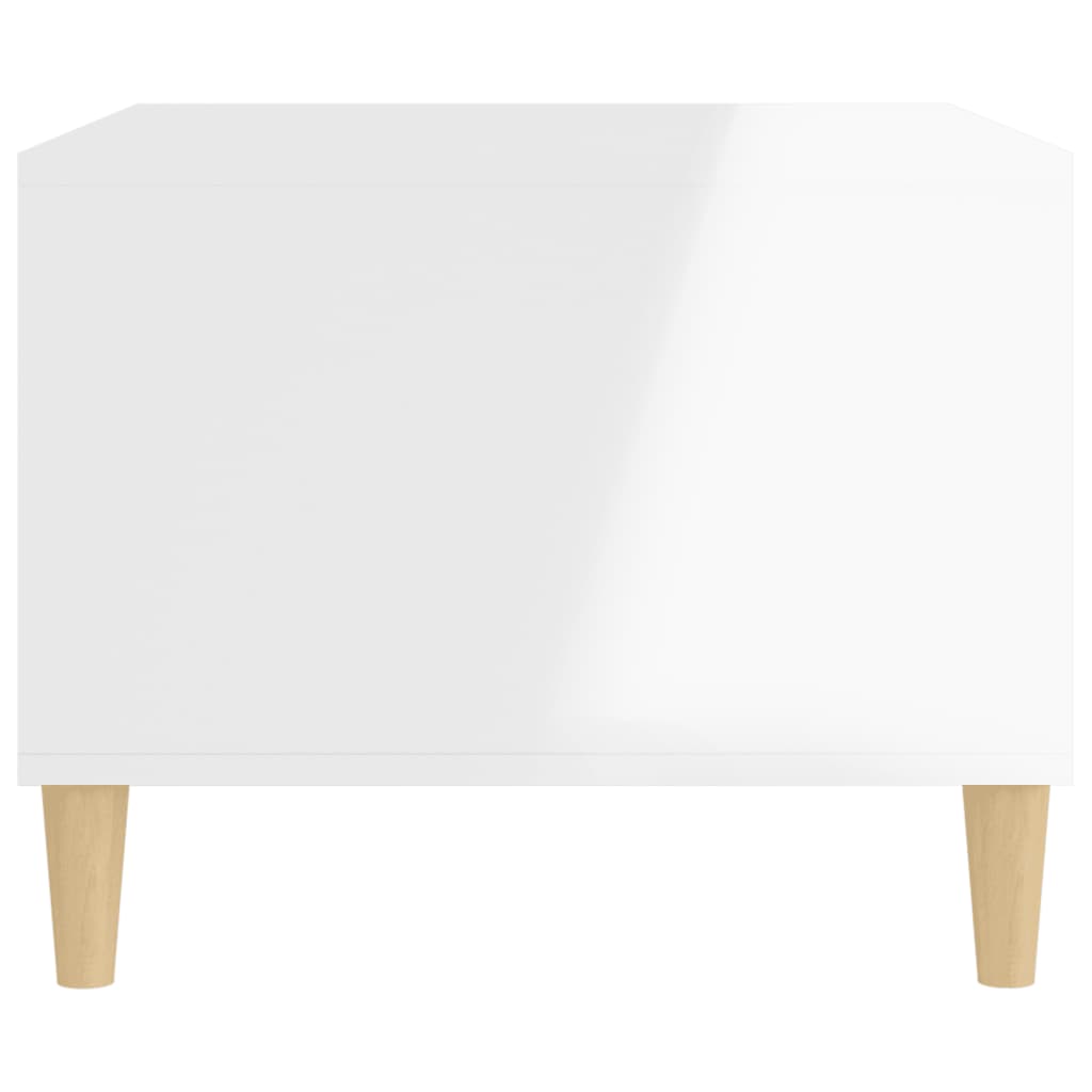 vidaXL Klubska mizica visok sijaj bela 60x50x40 cm inženirski les