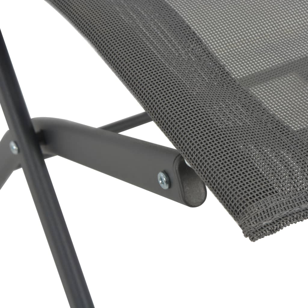 vidaXL Zložljivi zunanji stoli 2 kosa jeklo in tekstil