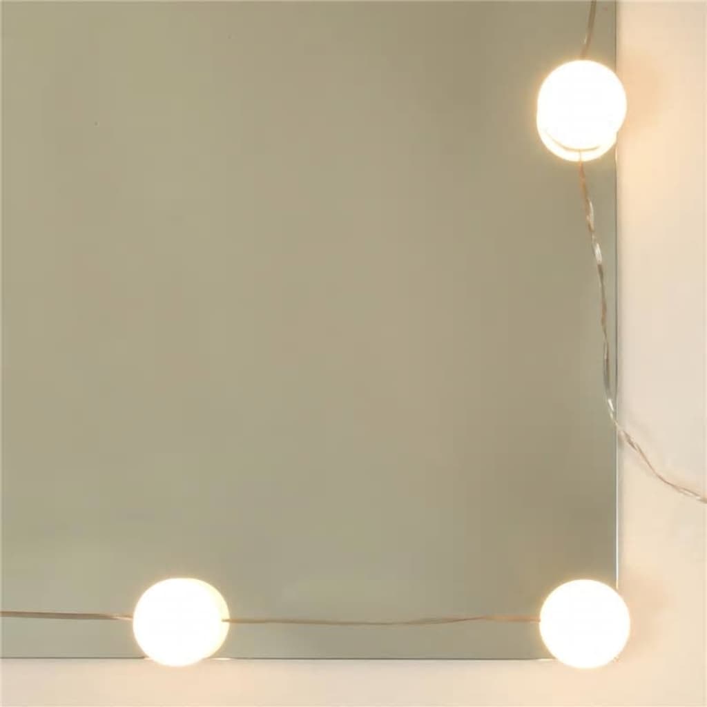 vidaXL Komplet toaletnih mizic z LED lučkami dimljeni hrast
