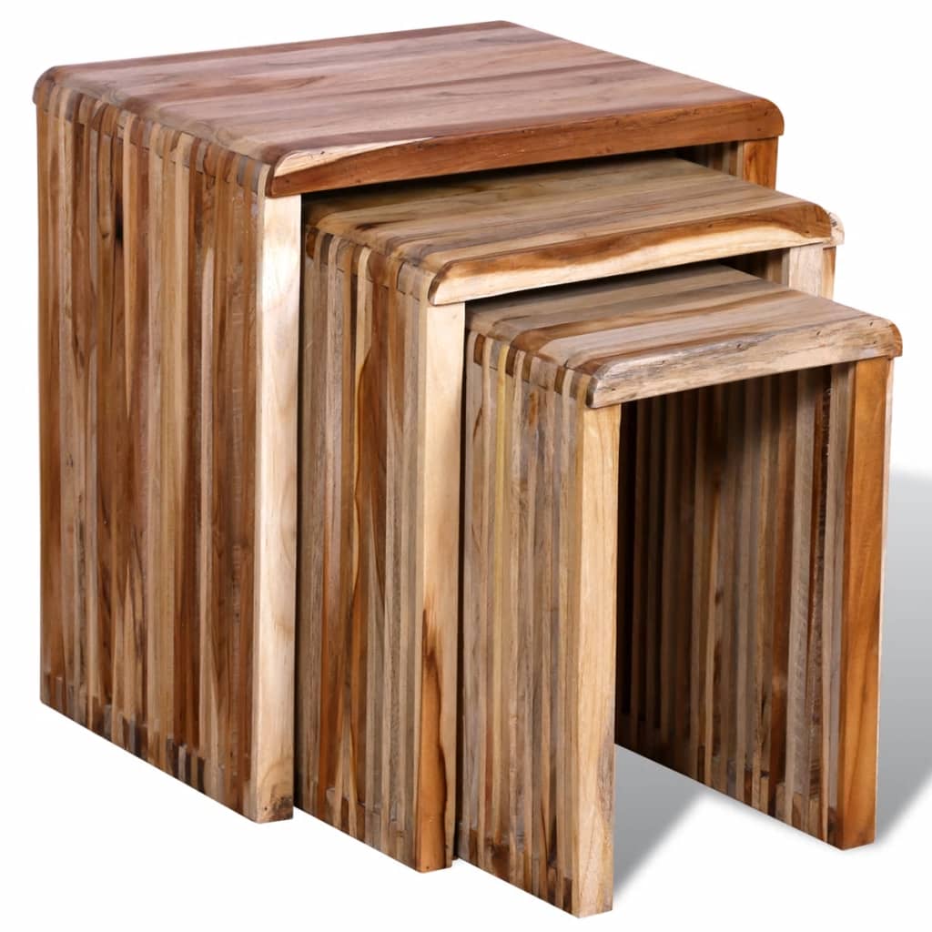 vidaXL Komplet mizic 3 kosi iz predelanega lesa