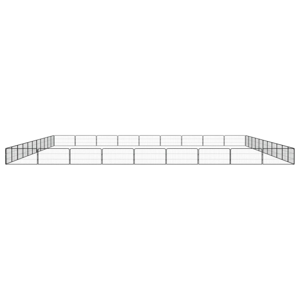 vidaXL Pasja ograda s 40 paneli črna 100x50 cm prašno barvano jeklo