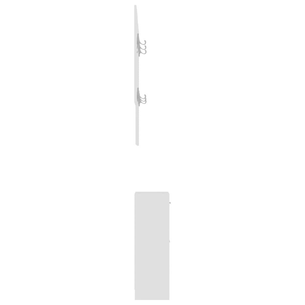 vidaXL Enota za hodnik bela 100x25x76,5 cm iverna plošča