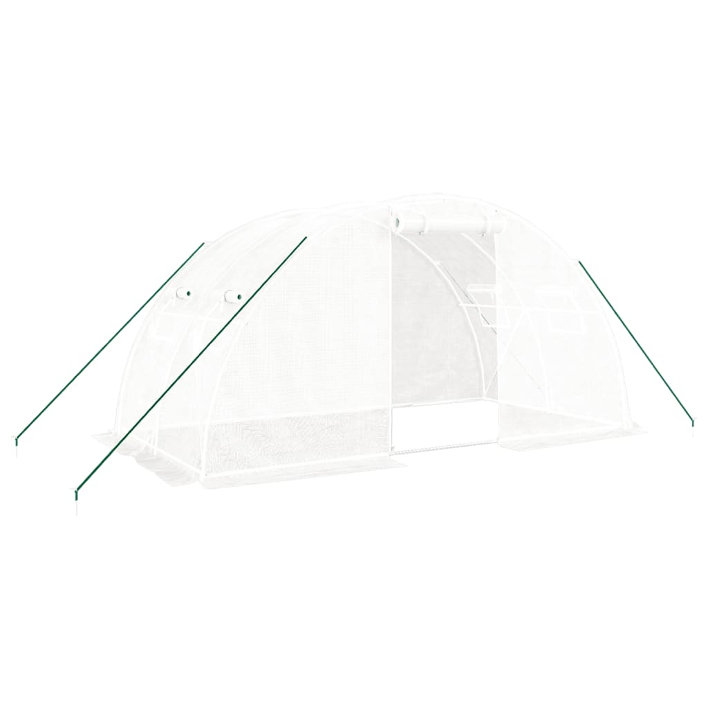vidaXL Rastlinjak z jeklenim okvirjem bel 8 m² 4x2x2 m