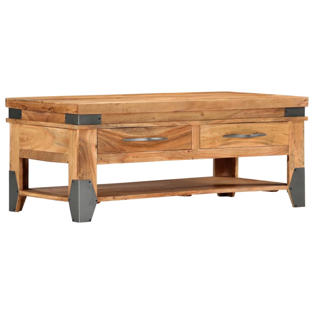 vidaXL Klubska mizica 110x52x45 cm trden akacijev les