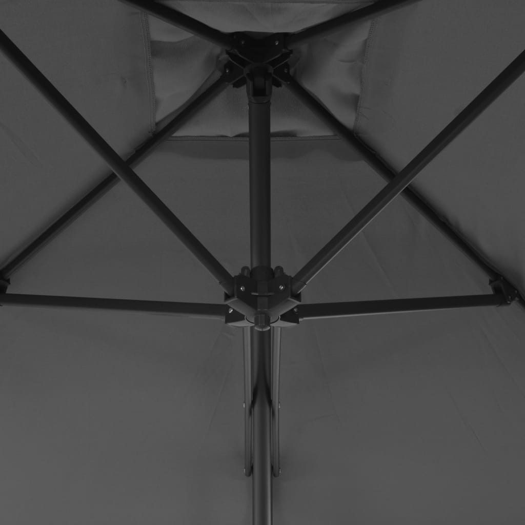 vidaXL Zunanji senčnik z jeklenim drogom 250x250 cm antracit