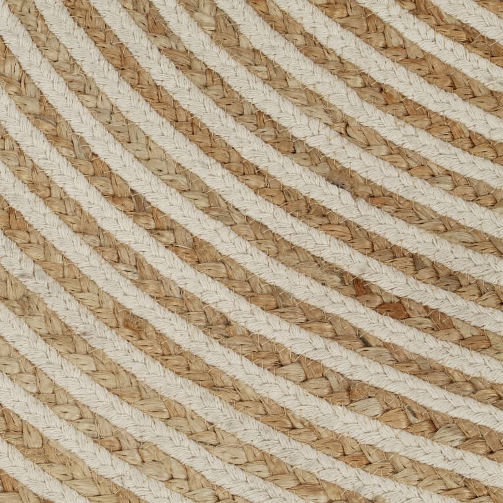 vidaXL Preproga iz jute bel spiralni dizajn ročno izdelana 120 cm