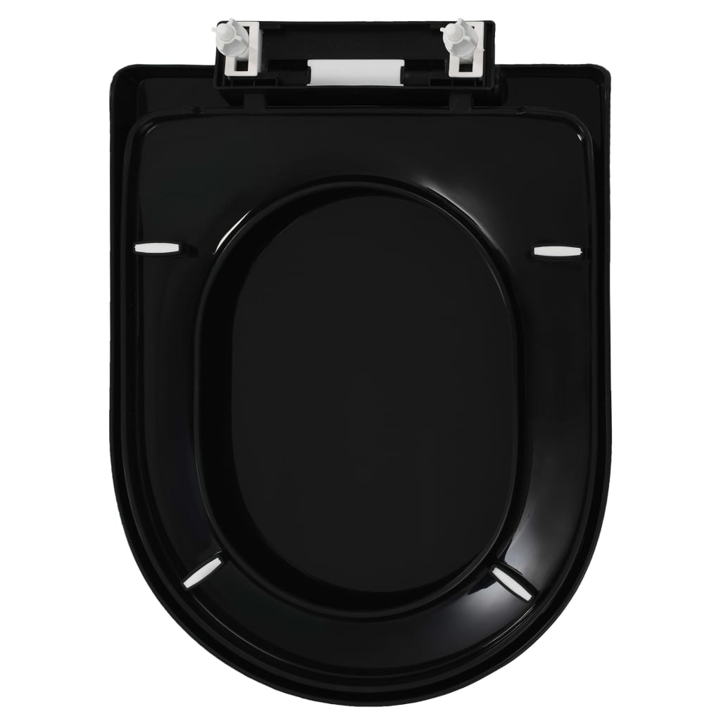 vidaXL WC deska s počasnim zapiranjem hitra namestitev črna