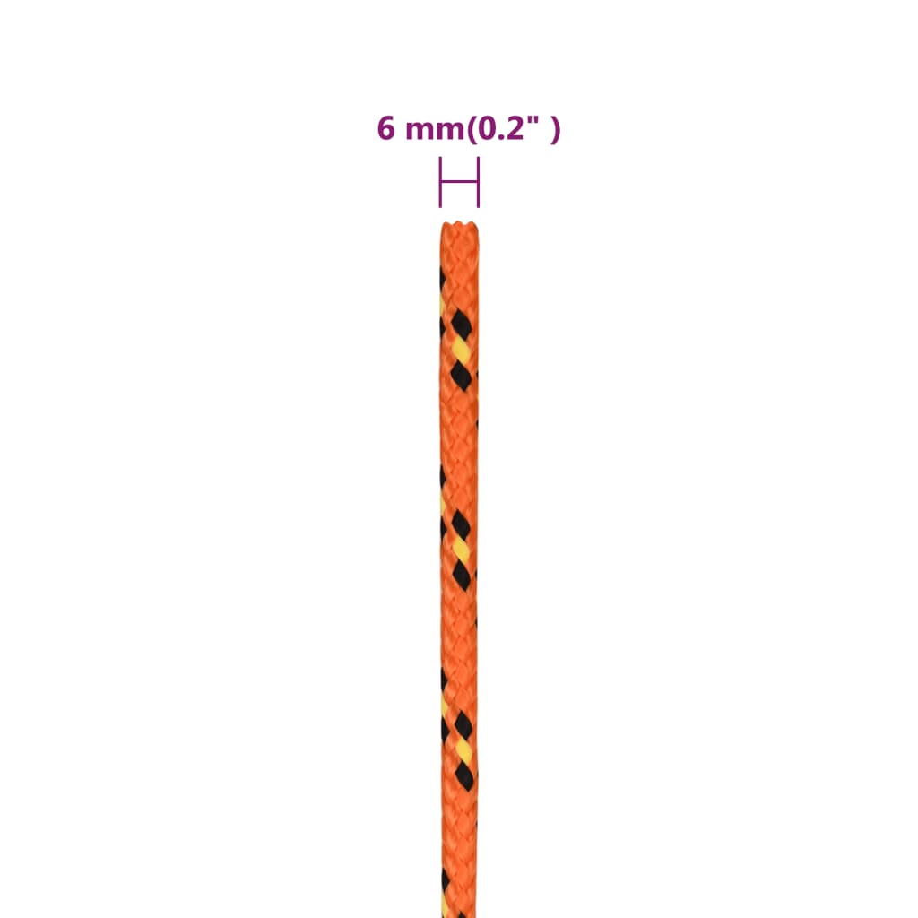 vidaXL Vrv za čoln oranžna 6 mm 100 m polipropilen