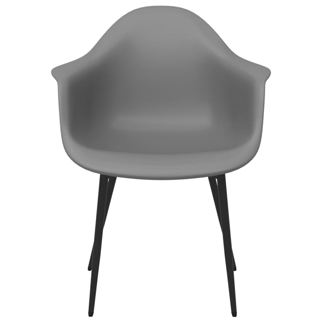 vidaXL Jedilni stol 2 kosa sive barve PP