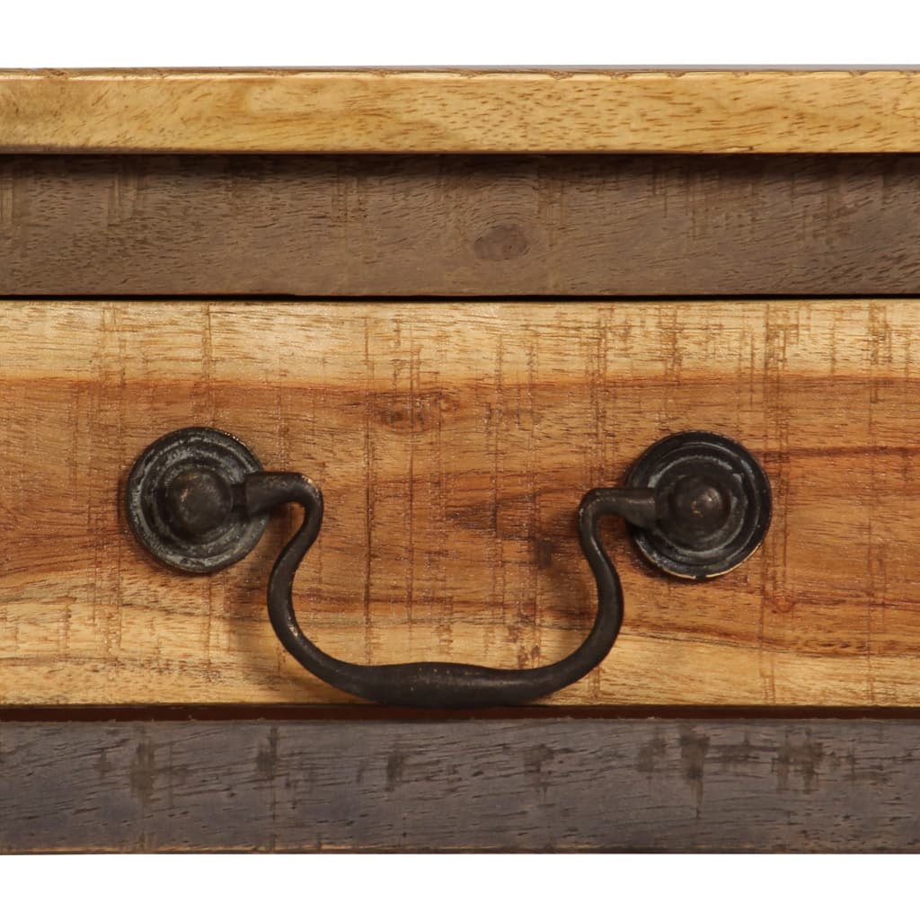 vidaXL Konzolna mizica iz trdnega lesa starinskega stila 118x30x80 cm