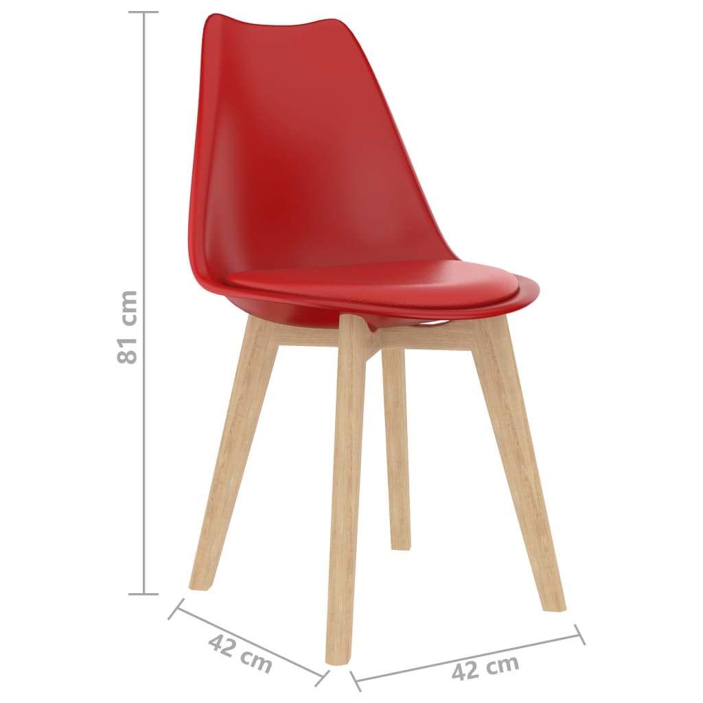 vidaXL Jedilni stoli 2 kosa rdeča plastika